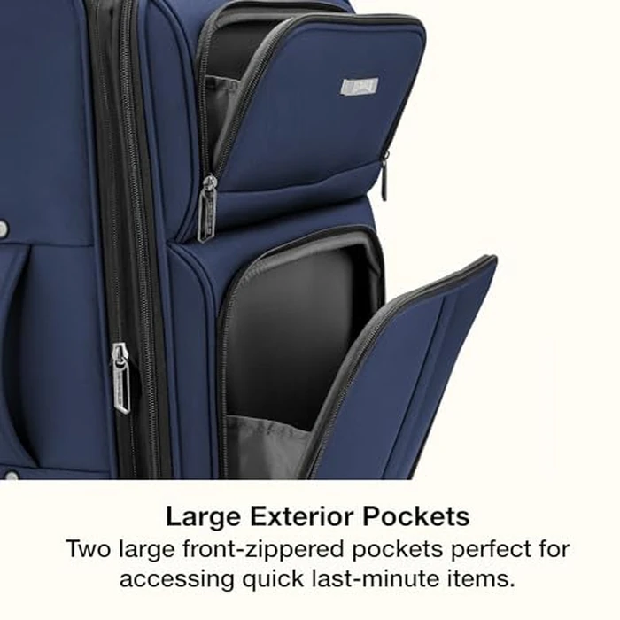 U.S. Traveler Anzio Softside Expandable Luggage with Spinner Wheels, Navy, 2-Piece Set (22/30) by U.S. Traveler - Image 6