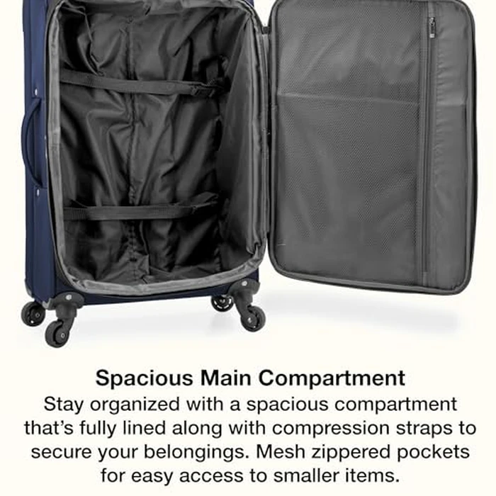U.S. Traveler Anzio Softside Expandable Luggage with Spinner Wheels, Navy, 2-Piece Set (22/30) by U.S. Traveler - Image 7