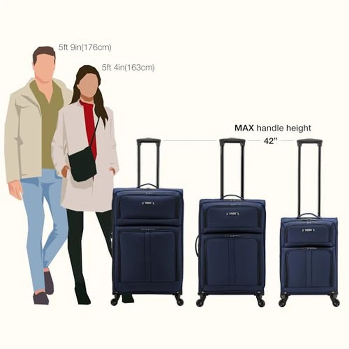 U.S. Traveler Anzio Softside Expandable Luggage with Spinner Wheels, Navy, 2-Piece Set (22/30) by U.S. Traveler - Image 8