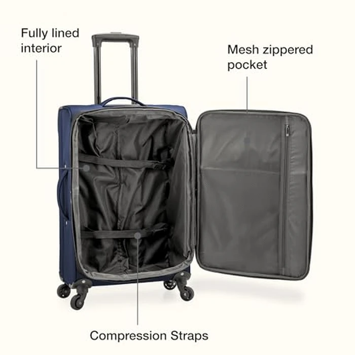 U.S. Traveler Anzio Softside Expandable Luggage with Spinner Wheels, Navy, 2-Piece Set (22/30) by U.S. Traveler - Image 9