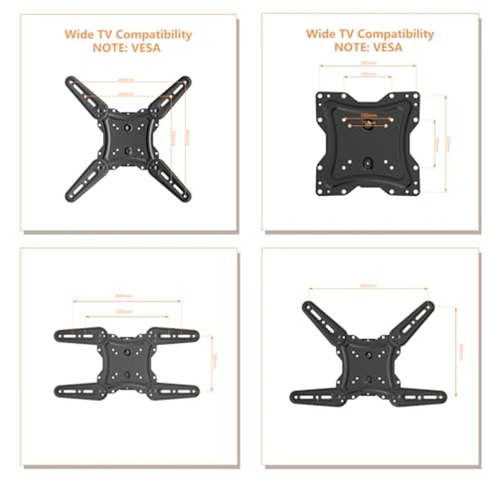C-MOUNTS Full Motion TV Wall Mount for Most 26-60 inch Flat or Curved TVs, Single Articulating Arm TV Bracket with Extension,Tilt, Swivel, Leveling Adjustment, Max VESA 400x400mm up to 77 lbs by c-mounts - Image 5