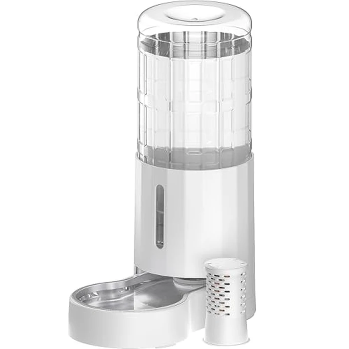 CZPET 2.5 Gallon Dog Water Bowl Dispenser,Filter Automatic Dog and Cat Water Dispenser with Stainless Steel Bowl, Gravity Waterer, Large Capacity, and Quiet Drinking Area for Pets (9.5L,White) by CZPET - Used - Very Good condition - US$51.83