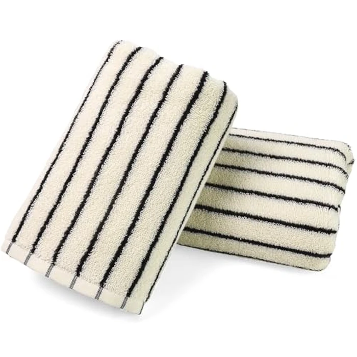 Jacquotha Black and White Striped Hand Towels for Bathroom, Vintage Kitchen Decor, Guest Use, Adults & Kids, Natural Cotton, 14” x 29” by Jacquotha - Image 8