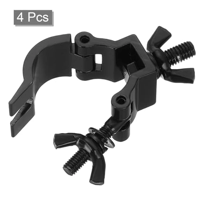 uxcell Light Truss Clamps, Aluminum Alloy Stage Lighting Pipe O Clamp for 0.71-0.83inch OD Tube Max Load 15lb Single Buckle, Black 4Pcs by uxcell - Image 3