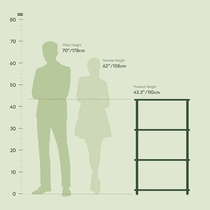 Furinno (99557LC/BK) Turn-N-Tube 4-Tier Multipurpose Shelf Display Rack - Light Cherry/Black by Furinno - Image 4