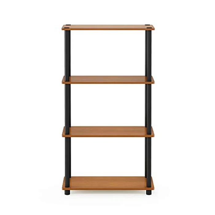 Furinno (99557LC/BK) Turn-N-Tube 4-Tier Multipurpose Shelf Display Rack - Light Cherry/Black by Furinno - Image 9