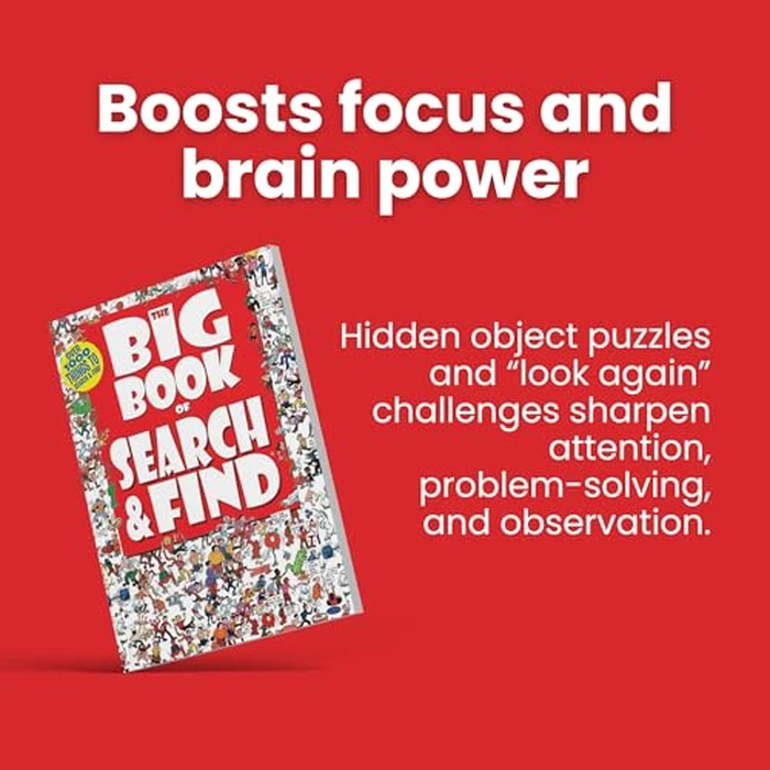 The Big Book of Search & Find - Hidden Object Picture Puzzle Book for Kids | Seek and Find Activity Book for Boys & Girls | Fun Brain-Boosting Game for Travel, Screen-Free Fun & Relaxation by Kidsbooks - Used - Good condition