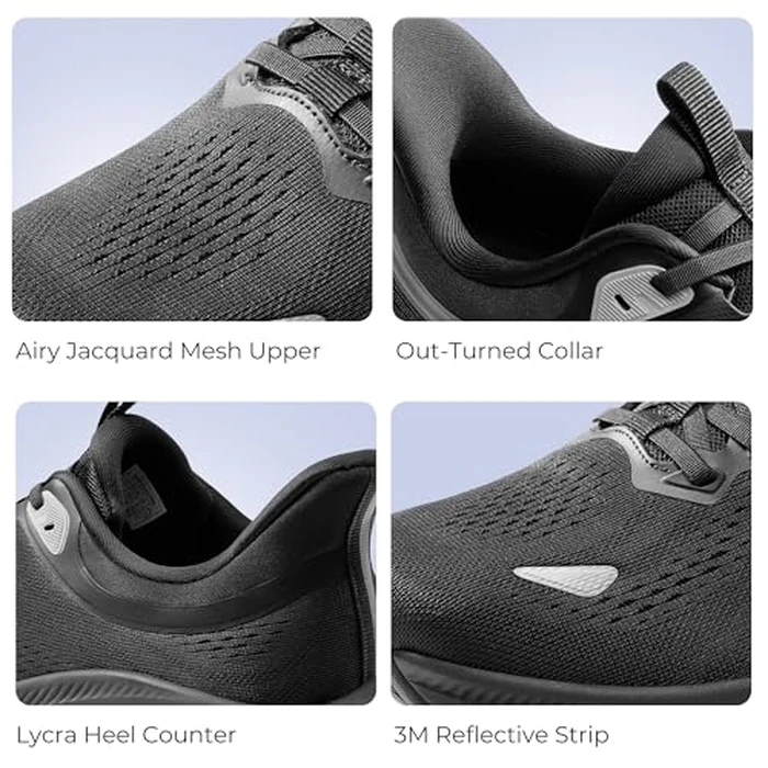 NORTIV 8 Men's Slip On Walking Shoes Cushioning Hands Free Non Slip Comfortable Workout Running Tennis Gym Athletic ActiveBreeze Fashion Sneakers,Size 10,All Black,SNRS24008M-L by NORTIV 8 - Image 7