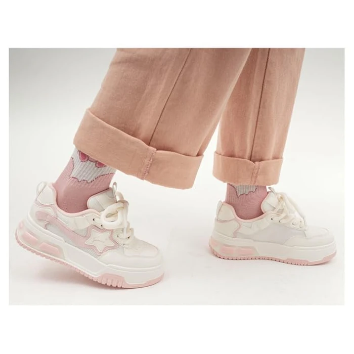 UNMULFC Star Shoes Women Walking Sneakers Y2k Shoes Platform Chunky Aesthetic Cute Travel Outdoor Sport (5.5,Pink,Female,Adult,US_Footwear_Size_System,Adult,Numeric,Medium,Women) by UNMULFC - Image 2