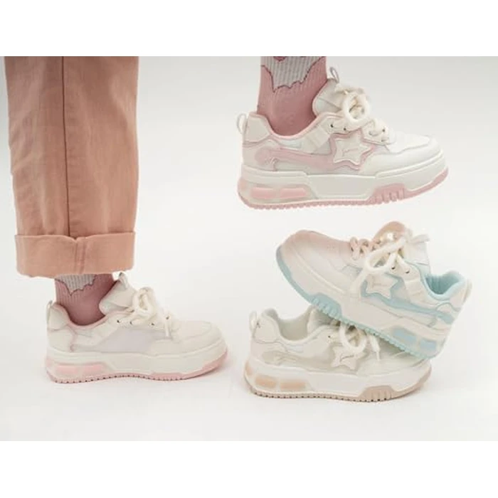 UNMULFC Star Shoes Women Walking Sneakers Y2k Shoes Platform Chunky Aesthetic Cute Travel Outdoor Sport (5.5,Pink,Female,Adult,US_Footwear_Size_System,Adult,Numeric,Medium,Women) by UNMULFC - Image 4