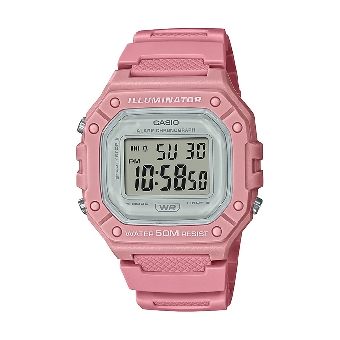 Casio Illuminator Alarm Chronograph Digital Sport Watch (Model W218HC-4AV) (Pink), Pink, Chronograph,Digital by Casio - Used - Acceptable condition - CA$16.00