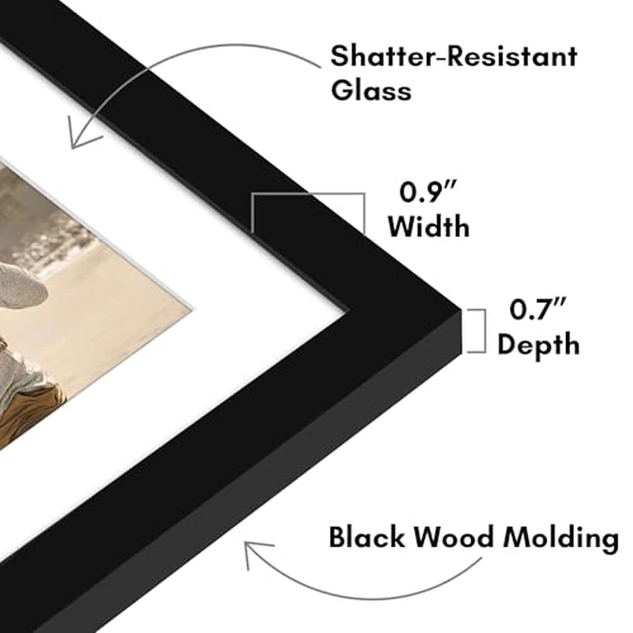 Americanflat 8x10 Double Picture Frame with Shatter-Resistant Glass - Fits Two 8x10 Photos or use as One 12x18 Poster Frame - Signature Collection - Collage Frames for Wall Display - Black by Americanflat - Image 3