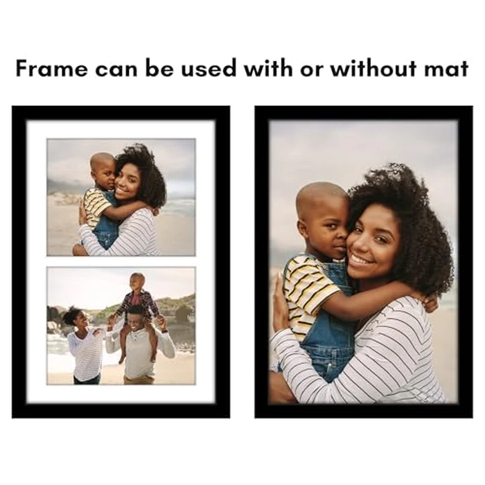Americanflat 8x10 Double Picture Frame with Shatter-Resistant Glass - Fits Two 8x10 Photos or use as One 12x18 Poster Frame - Signature Collection - Collage Frames for Wall Display - Black by Americanflat - Image 4