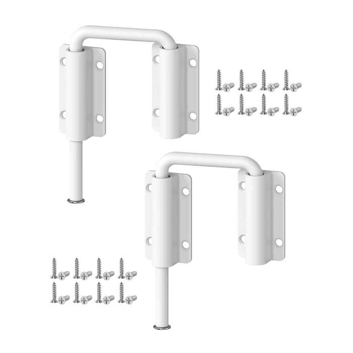 Anobeyi Multi-Angle Sliding Door Loop Lock, 90/180 Degree Aluminum Alloy Patio Lock Latch for Single/Double Barn Door, Window, Closet, Fence, Shed - Home Security U-Bolt Locks (White-2PCS) by Anobeyi - Used - Very Good condition