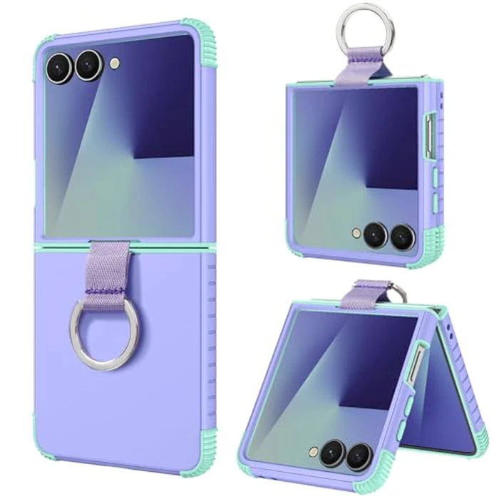 BENTOBEN for Samsung Galaxy Z Flip 7 5G Case with Ring, Heavy Duty 2 in 1 Full Body Rugged Galaxy Z Flip7 Case Girls Women Boy Men Shockproof Protection Cases Cover for Samsung Z Flip 7 6.9”, Purple by BENTOBEN - Image 1