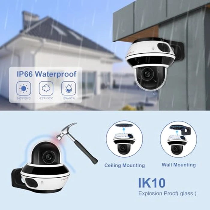 Anpviz UltraHD 4K 8MP PTZ POE IP Camera Outdoor with 5X Optical Zoom, 1/2.8" Sensor Dome Security IP Camera, Two-Way Audio, Human Vehicle Detection, 512GB SD Slot, 100ft IR Night Vision (U Series) by Anpviz - Image 8