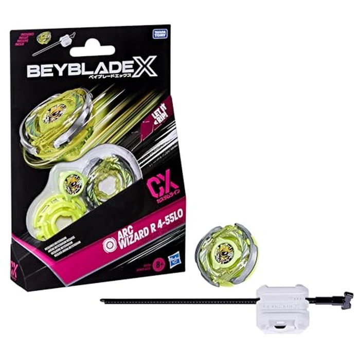 Bey Blade X Arc Wizard R 4-55LO CX Starter Pack Set, Stamina Type Top and Launcher; Authentic Takara Tomy Battle Tops Games, Toys for Boys and Girls 8+ by Beyblade - Used - Like New condition - US$12.02