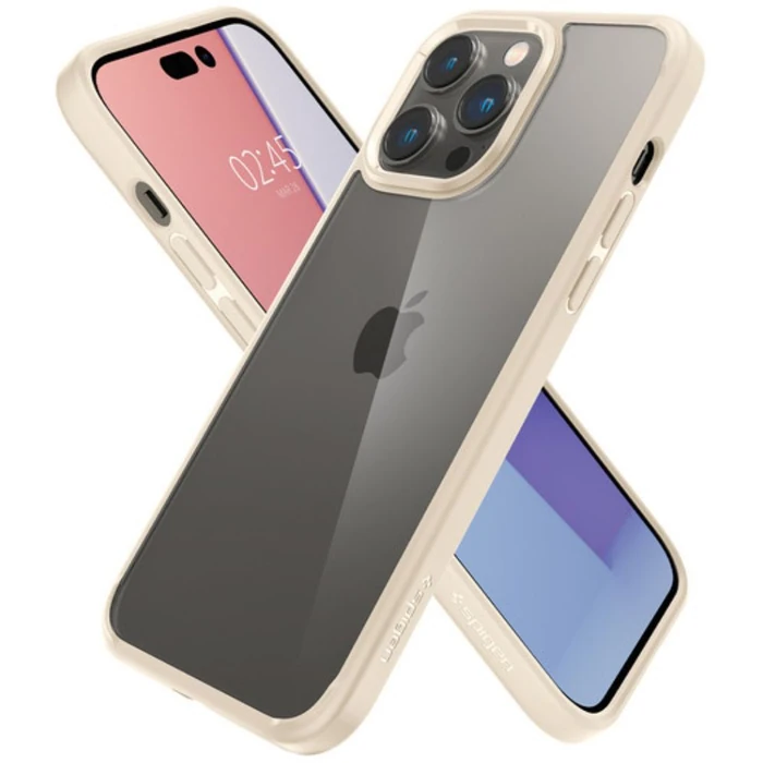 Spigen Crystal Hybrid Series Phone Case for iPhone 14 Pro Max - Sand Beige by Spigen - Image 5