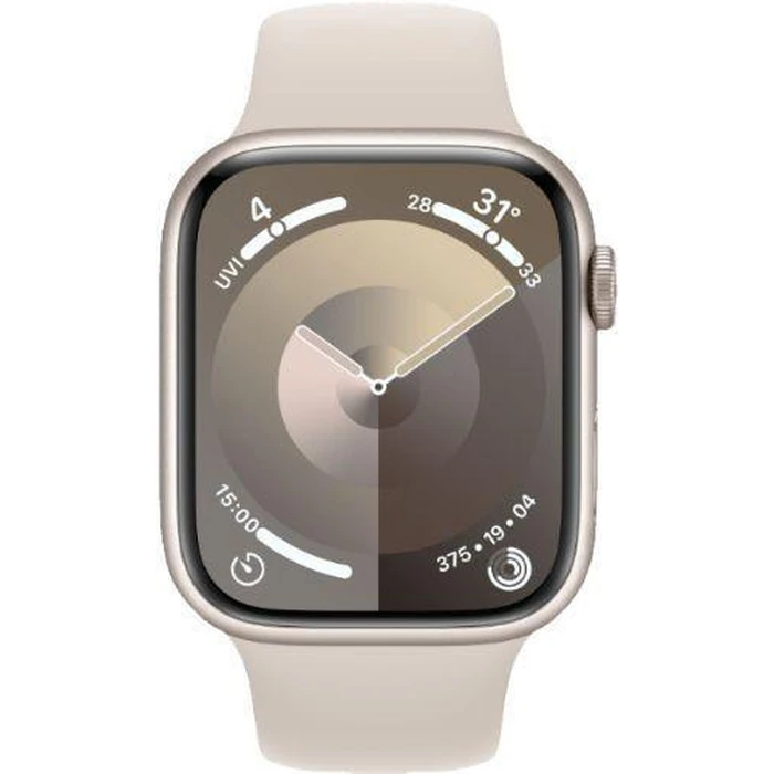 Apple Watch Series 9 (Cellular + GPS) - 64GB - 41mm - Starlight Aluminum Case with Starlight Rubber Sport Band - One Size by Apple - Refurbished - Excellent condition - US$212.49