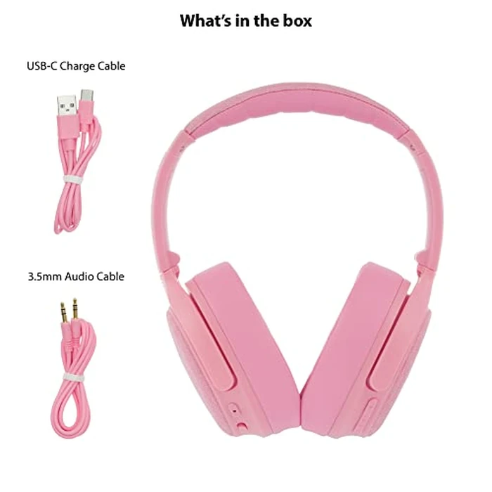 Made for Amazon, Active Noise Cancelling Bluetooth Headphones with Built-in Microphone | Pink by ONANOFF - Image 6