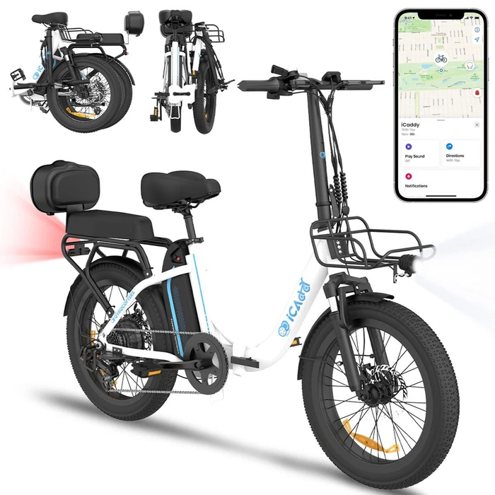 Gyrocopters iCaddy Foldable Electric Bike - White by Gyrocopters - Image 1