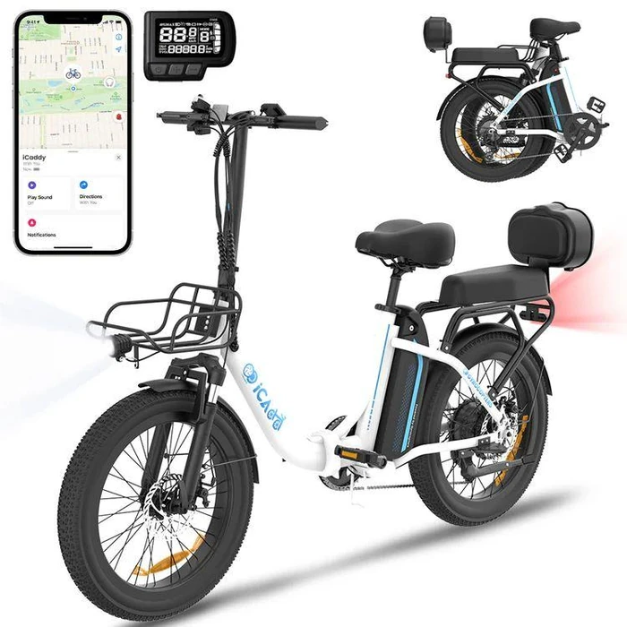 Gyrocopters iCaddy Foldable Electric Bike - White by Gyrocopters - Image 2