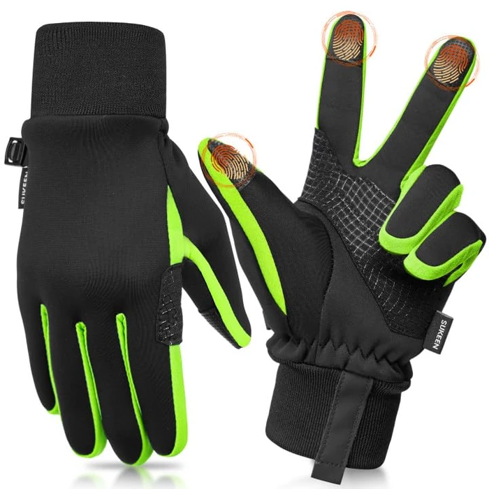 Sukeen Kids Winter Gloves, Soft Warm Touchscreen Anti-Slip Gloves for Kids Boys Girls Cycling Running Sports Outdoor, Green, S by Sukeen - Used - Like New condition - US$8.12