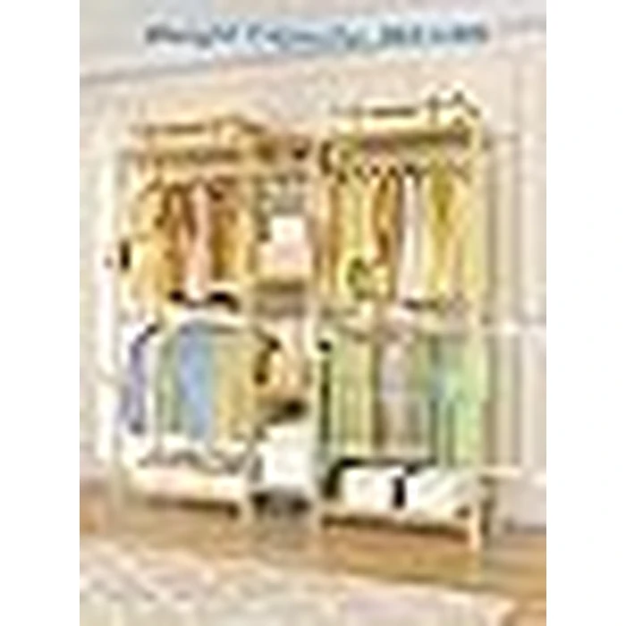 Ulif E4 Clothes Rack, Heavy-Duty Garment Rack, Metal Freestanding Clothing Organization Storage System Can Be L-Shaped with Shelves and Hangers, Max Load 962lbs, 71.6" W x 14.5" D x 79.3" H, Gold by Ulif - Image 9