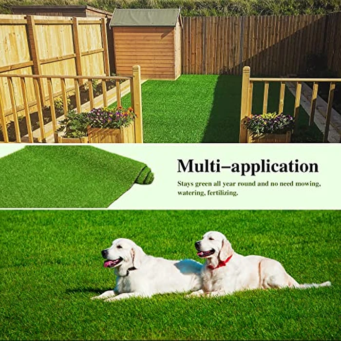 Weidear Artificial Grass 4'11" x 8', 0.8 inch Fake Grass Mat, 4 Tones Synthetic Turf Rug, Indoor Outdoor Turf Grass for Dogs Pets/Patio Lawn Landscape Garden, Customized Sizes by Weidear - Image 7
