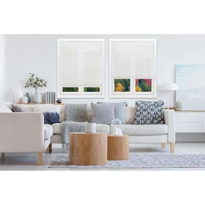 Redi Shade No Tools Easy Lift Trim-at-Home Cordless Pleated Light Filtering Fabric Shade White, 30" W x 64" L, (Fits Windows 19"-30") by Redi Shade - Image 3