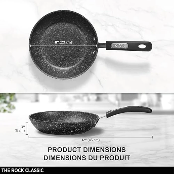 Starfrit The Rock 20cm (8") Non-Stick Fry Pan - Durable Forged Aluminum - Oven Safe - PFOA Free - Easy to Clean - Black by Starfrit - Image 6