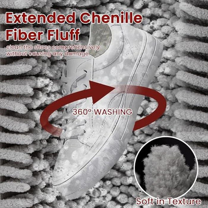 ADEHMDA 2Pcs Shoe Washing Machine Bag, Sneaker Laundry Bag for Washing Machine, Extra Long and Thick Microfibre Fluff, Reusable for Washer and Dryer (2pcs, Gray-white) by ADEHMDA - Image 4