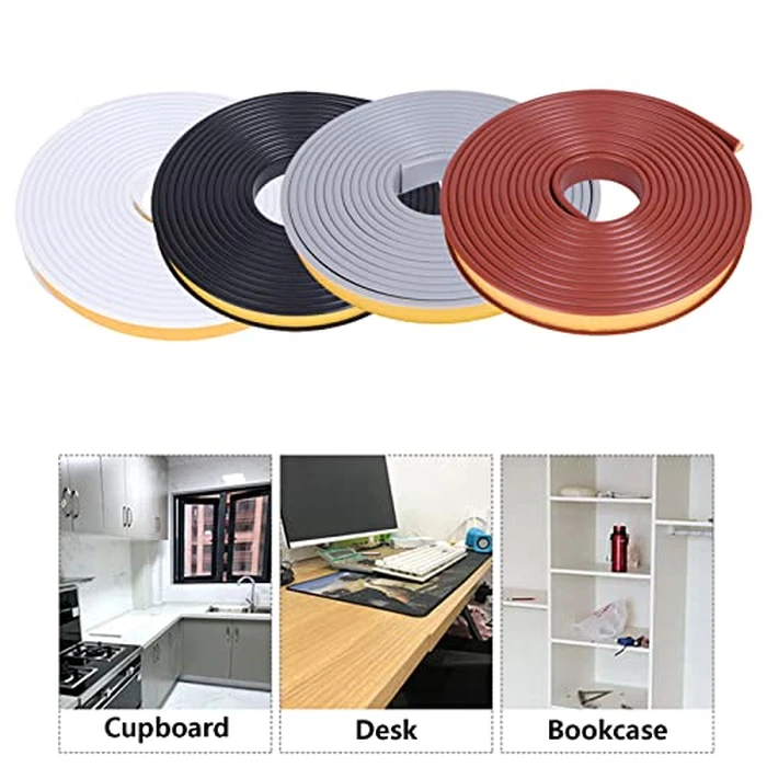 U-Shape Edge Banding, 16.4ft Self Adhesive Veneer Edging,TPE Flexible Furniture Edge Protector for Cabinet Repair Furniture Restoration (30MM, Black) by EVERDIJ - Image 3
