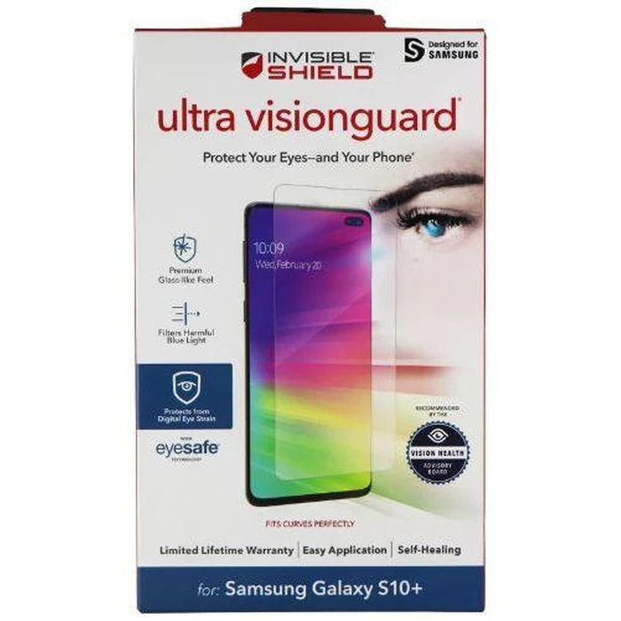 Zagg Invisible Shield Ultra VisionGuard Screen Protector for Galaxy S10+ - Clear by Zagg - Refurbished - Brand New condition
