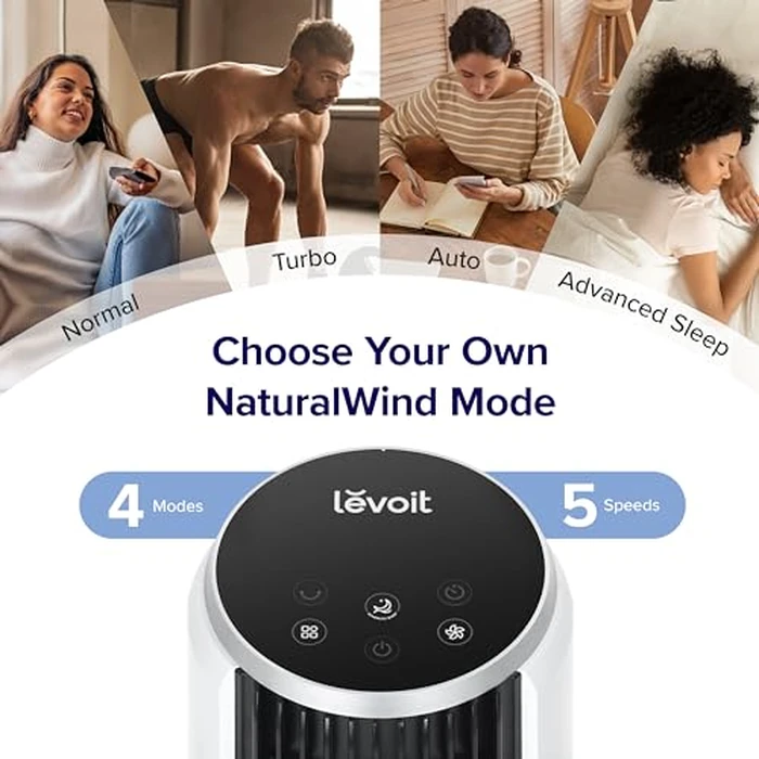 LEVOIT Tower Fan for Bedroom, 90 degrees Oscillating Standing Fan with 28dB Quiet for Sleep, 25ft/s Velocity, 12H Timer, 5 Speeds 4 Modes, Remoter, Bladeless Room Fan for Home, Office, Indoor, 36 inch, White by LEVOIT - Image 4