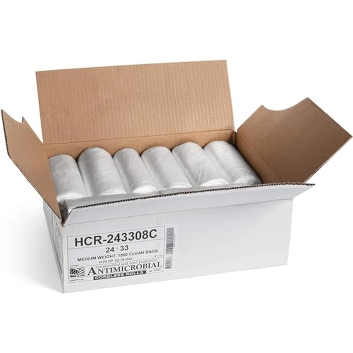 Aluf Plastics High Density Trash Bags, 16 Gallon, 1000 Count, 8 Micron (eq), 24" x 33", Clear, for Bathroom, Office, Industrial, Commercial, Janitorial, Municipal, Recycling by Aluf Plastics - Image 2