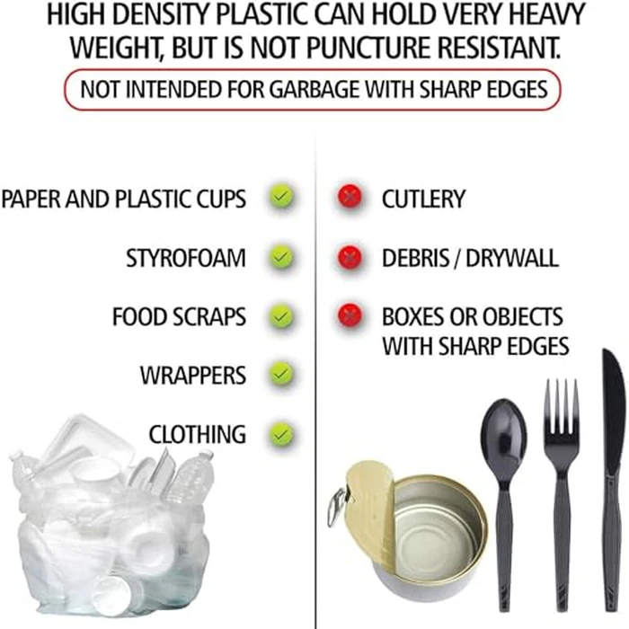 Aluf Plastics High Density Trash Bags, 16 Gallon, 1000 Count, 8 Micron (eq), 24" x 33", Clear, for Bathroom, Office, Industrial, Commercial, Janitorial, Municipal, Recycling by Aluf Plastics - Image 3