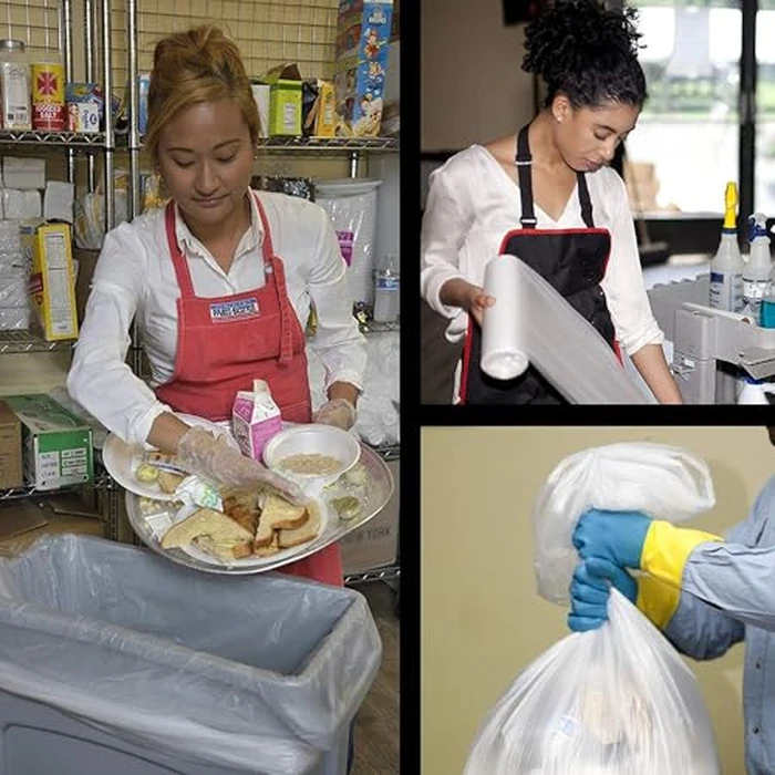 Aluf Plastics High Density Trash Bags, 16 Gallon, 1000 Count, 8 Micron (eq), 24" x 33", Clear, for Bathroom, Office, Industrial, Commercial, Janitorial, Municipal, Recycling by Aluf Plastics - Image 5