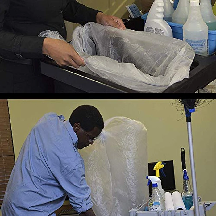 Aluf Plastics High Density Trash Bags, 16 Gallon, 1000 Count, 8 Micron (eq), 24" x 33", Clear, for Bathroom, Office, Industrial, Commercial, Janitorial, Municipal, Recycling by Aluf Plastics - Image 6