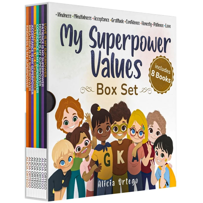My Superpower Values 8 Book Box Set (Books 1-8: Kindness, Mindfulness, Acceptance, Gratitude, Confidence, Honesty, Patience, and Love) (My Superpower Books) by sagga - Used - Very Good condition - US$49.00