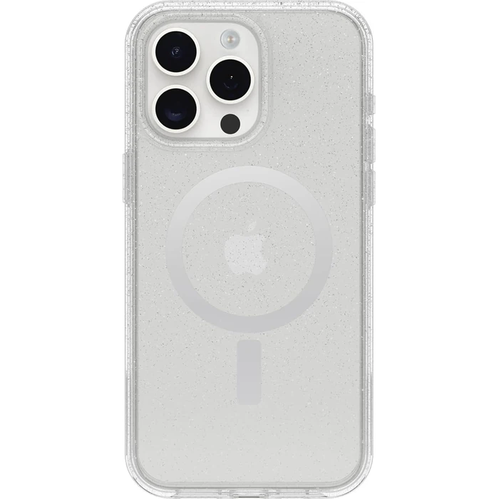 OtterBox Symmetry Series Clear Phone Case with MagSafe for iPhone 15 Pro Max - Stardust (Clear Glitter) by OtterBox - Image 3