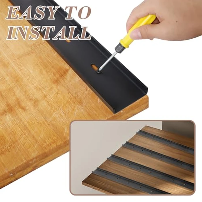 Set of 4 C Channel Steel Support for Table Top Live Edge Slab, 30" x 1/2" Leg Hidden Metal Support Bracing C Channel Bracket with Screws for Woodworking or DIY Projects, 30 Inch by LITLANDSTAR - Image 4