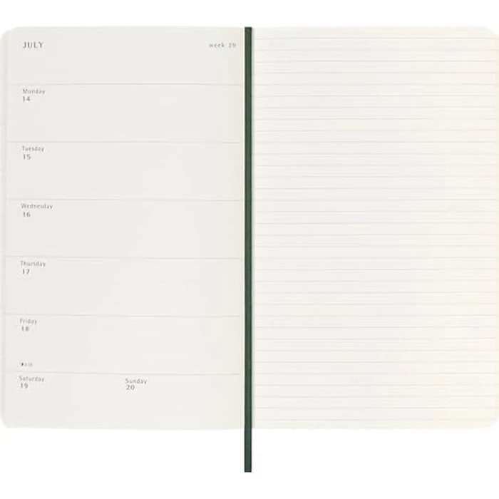 Moleskine Classic 18 Month 2025-2026 Weekly Planner, Soft Cover, Large (5" x 8.25"), Myrtle Green, 208 pages by Moleskine - Used - Like New condition