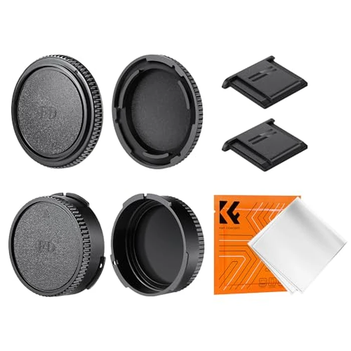 K&F Concept FD Mount Rear Lens Cap & Body Cap Cover & Hot Shoe Cover Kit, FD Lens Cap, FD Mount Back Cap, FD Cap for Canon F-1 FTB AE-1 A-1 at-1 AV-1 AL-1 T60 T70 T80 T90 by K&F CONCEPT - Used - Like New condition - US$7.19