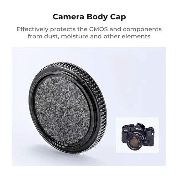 K&F Concept FD Mount Rear Lens Cap & Body Cap Cover & Hot Shoe Cover Kit, FD Lens Cap, FD Mount Back Cap, FD Cap for Canon F-1 FTB AE-1 A-1 at-1 AV-1 AL-1 T60 T70 T80 T90 by K&F CONCEPT - Image 2
