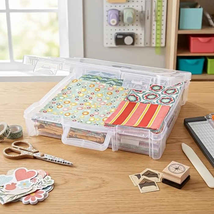 ArtBin 6913ZZ 12" x 12" Portable Art & Craft Organizer with Handle 3-Pack, [3] Plastic Storage Cases, Clear by ArtBin - Image 6