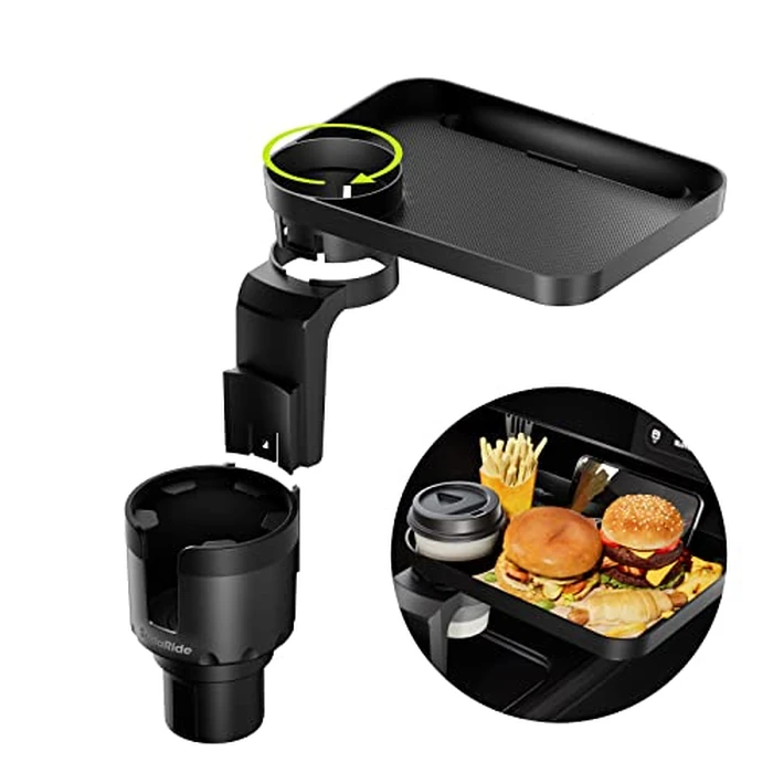 SodaRide Car Cup Holder Tray -Expander- 3 in 1 Detachable Food Table Tray with Solid Base - Road Trip Essentials Accessories Gadgets - Fits Yeti, Hydro Flask 32/40 oz by SodaRide - Used - Like New condition