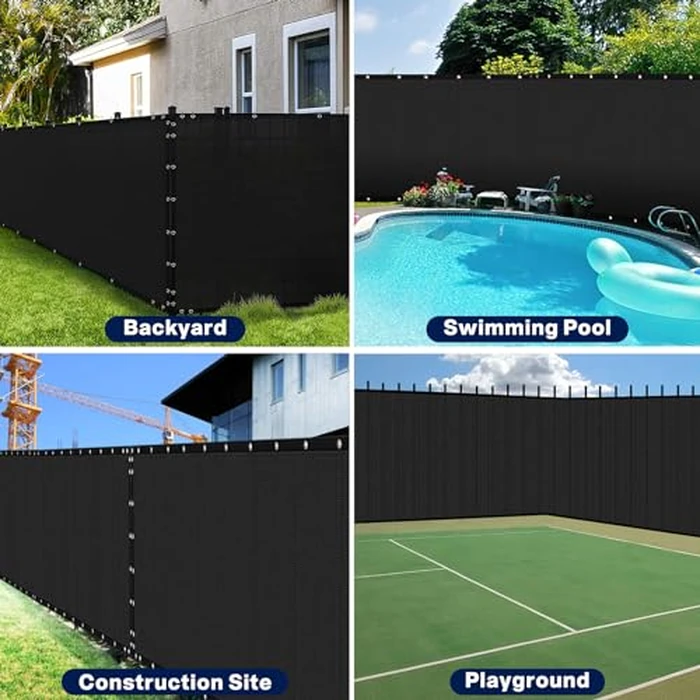 Duerer Privacy Fence Screen 4 x 50ft Black Fence Covering Heavy Duty 170GSM Commercial Windscreen Fencing Mesh Shade Net Cover, UV Protection 90% Blockage Outdoor Backyard, Patio with Cable Ties by Duerer - Image 6