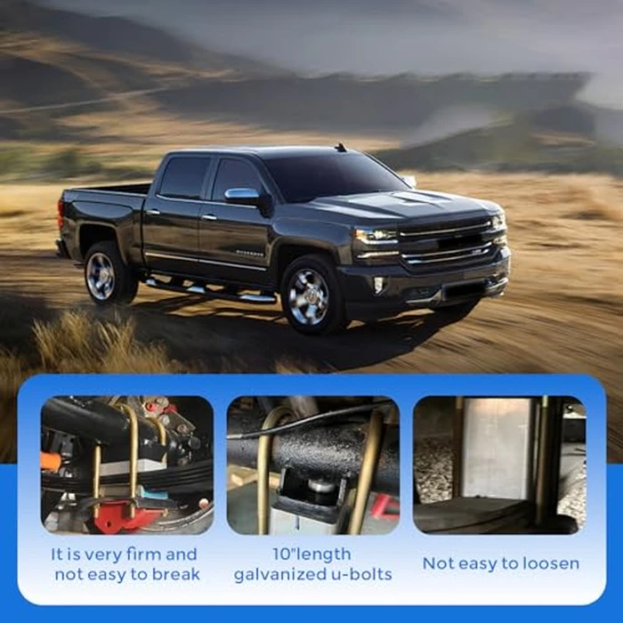 Universal Leaf Spring Lowering Block Kit, 2.5 Inch, 2-1/2" Wide, 5" Long, Zinc-Plated U-Bolts, Premium Steel Construction for Long-Lasting Finish by WOTUPHJI - Image 7