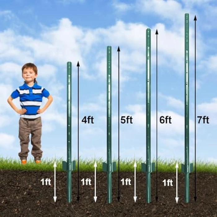 10pk Fence Posts, 7FT Metal Fences Poles Heavy Duty U Post,No Dig Garden Fence Posts,Stakes Step in Post for Wire Fencing,Yard,Lawn,Outdoor by liwzszwil - Image 4